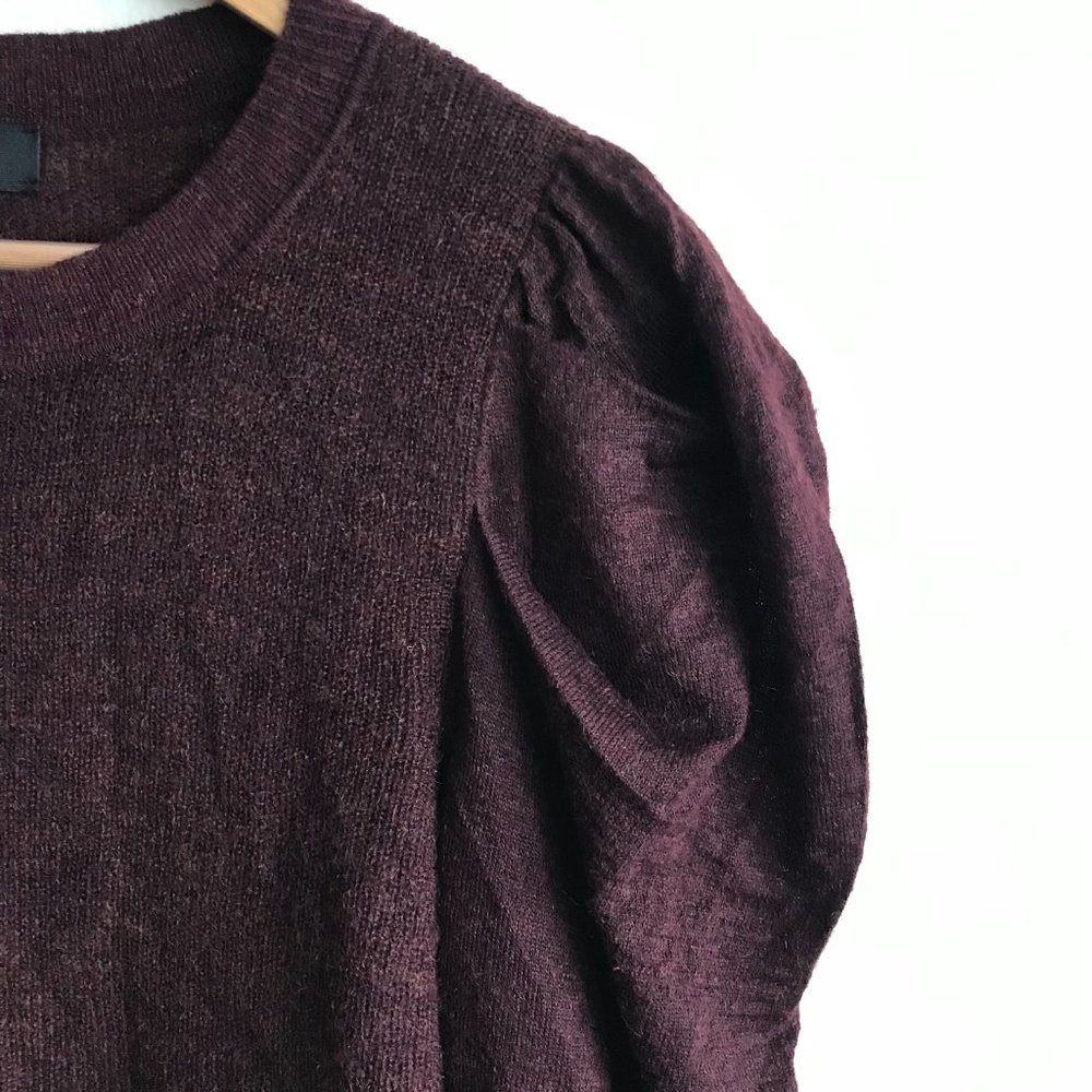 Anthropologie Line the Label Wool and Alpaca Puff Sleeve Sweater Pullover Size S - Picture 4 of 7